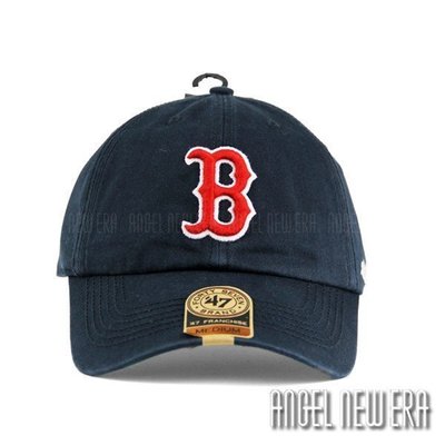 現貨熱銷-【47 brand】MLB 紅襪 波士頓 紅襪 深藍 B 軟版 老帽 全封 穿搭 金標【ANGEL NEW E