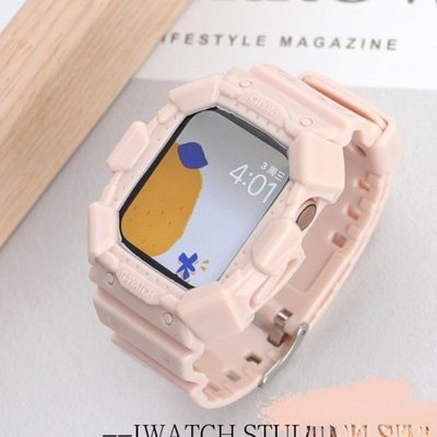 iwatch 6 替換錶帶 卡西歐造型一體錶帶 適用於Apple watch654321代 腕帶