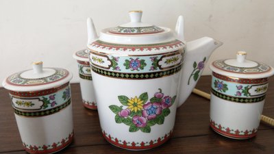 早期 大同 富貴 茶器組 茶壺+6杯 有蓋款 結婚嫁娶喜宴拜拜