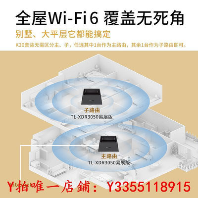 路由器TP-LINK 全屋WiFi6覆蓋 子母路由器 AX3000千兆全屋wifi覆蓋 易展Mesh路由器 K20路由器