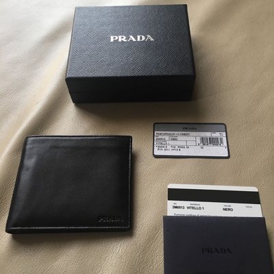 [熊熊之家3] 全新正品 Prada 8卡  黑色 小羊皮   八卡 短夾 皮夾
