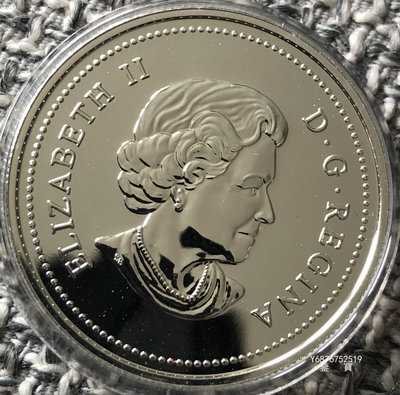 【鑒 寶】（世界各國錢幣） 加拿大2004年1元大型紀念銀幣（第一個法國人在美國定居點，完未) DDS241