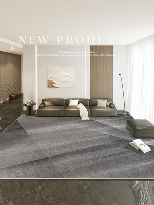 北歐風地毯客廳2024新款輕奢高級沙發茶幾毯滿鋪灰色地墊免洗家用
