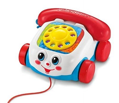 現貨 美國帶回 Fisher-Price 費雪 嬰幼兒 可愛微笑笑臉寶寶玩具電話 聲響玩具 拖行玩具 生日禮 新年禮