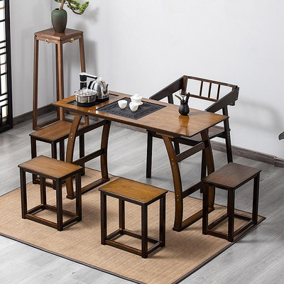 新中式茶桌椅組合非實木泡茶台茶具套裝一體家用辦公室茶幾茶藝桌--三姨小屋