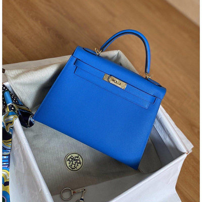 Hermes Kelly 28cm Blue Hydra T7 水妖藍 epsom 掌紋皮 金銀扣五金