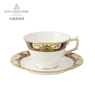 廠家出貨Royal Crown Derby德貝切爾西花卉骨瓷歐式茶杯咖啡杯碟茶具 英國