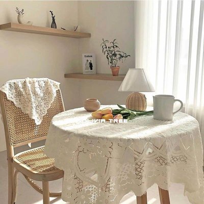復古蕾絲鏤空桌布ins法式簡約浪漫風茶几圓桌蓋布長方形桌布