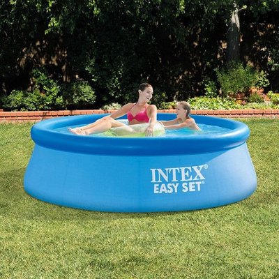 INTEX充氣游泳池兒童戶外游泳池藍色頂圈充氣 家庭水池 釣魚池