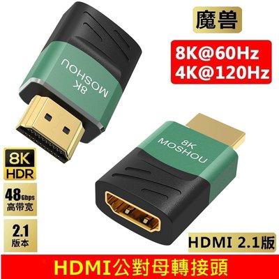 MOSHOU 魔獸 2.1版 高清 HDMI 公對母 延長直角 轉接頭 轉換器 HDR 8K@60Hz 4K@120Hz