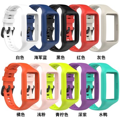 森尼3C-新款 華為手環band 6矽膠錶帶 榮耀honor band 6運動替換腕帶 一體錶帶 光面扣式錶帶 黑扣-品質保證