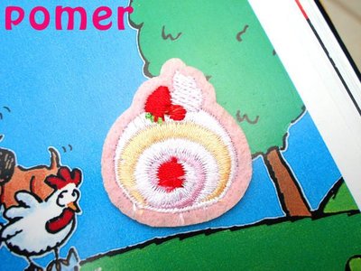 日本zipper童趣夢幻花俏可愛繽紛彩色奶油海綿年輪夾心草莓甜點蛋糕刺繡燙布 熨燙貼布