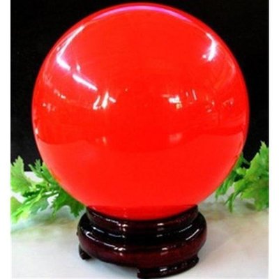天然冰洲石螢石夜光球夜明珠原石紅色發光球風水球擺件凌雲閣擺飾 促銷