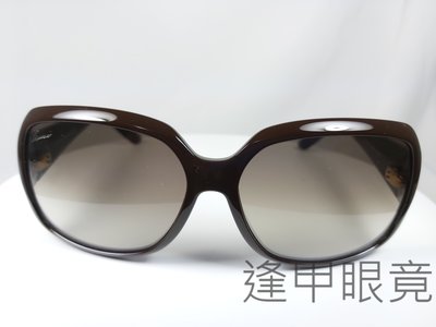 『逢甲眼鏡』GUCCI太陽眼鏡 深棕色大方框 漸層棕鏡面 仿皮革鏡腳 經典格紋【GG3622/F/S C0K】