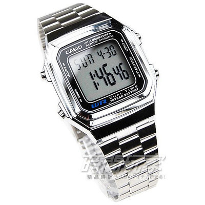 A178WA-1ADF CASIO卡西歐 方型 電子錶 塑膠+不銹鋼 男錶/女錶 時間玩家 A178WA-1A