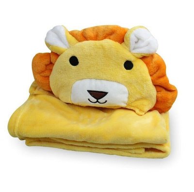 CA-02可愛動物連帽隨意毯 動物保暖毯 雙面毛料嬰幼兒 毛毯   嬰幼兒 包巾 抱毯
