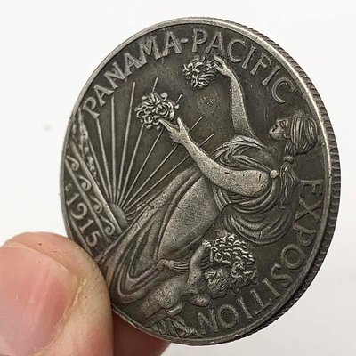 特價！1915美國自由女神仿古銅舊銀紀念章 收藏幣30mm工藝銅硬幣紀念幣