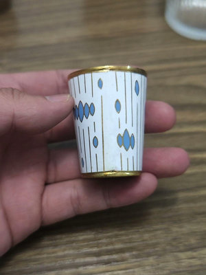 日本回流琺瑯彩 銅胎金杯 酒杯 尺寸如圖品相如圖二手商品看好