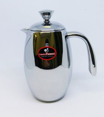 Tiamo 哥倫比亞 雙層不鏽鋼濾壓壺 350cc 濾網咖啡壺 泡茶器 (HA1537)