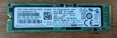 Nan 下標專用 Samsung PM961 256g M.2 2280 NVME SSD 健康度98