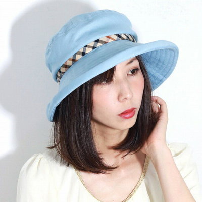 Co媽日本代購 日本製 日本 正版 DAKS 經典格紋 抗UV帽 防曬 遮陽帽 帽子 帽 淺藍色 預購