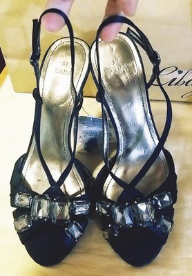 缺貨中--- Zara 貴婦珠寶涼鞋 跟鞋 EUR 37號 全新吊牌 471元起標 原價45.9歐元 版偏小36號適穿