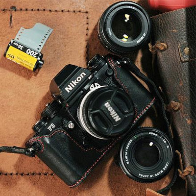 相機套Funper尼康F3 HP F3T相機皮套真牛皮包半套保護底座復古配件相機包