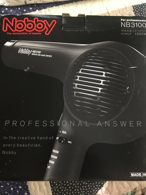 自售全新 日本 Nobby 專業 負離子 吹風機 NB3100 黑色 超大風力