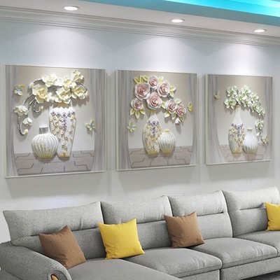 現代簡約客廳裝飾畫輕奢沙發背景墻立體無框掛畫輕奢大氣浮雕壁畫~特價