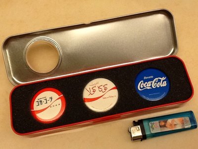 (限時特價50)可口可樂COCA-COLA紀念徽章鐵盒組鉛筆盒（絕版品）
