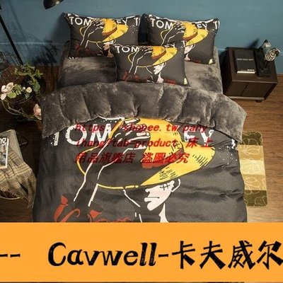 Cavwell-海賊王 路飛 面包超人龍貓 kitty 床包組 卡通圖案 裸睡 保暖 法蘭絨單人 雙人 加大 特大 加厚床包 枕頭-可開統編