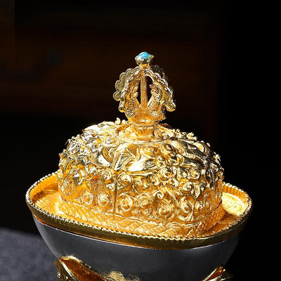 法器藏傳民族供奉佛具托巴法器密宗供具鎏金嘎巴拉碗佛前家用供水杯