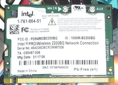 ...點子電腦-北投...Mini PCI介面中古的◎802.11G 54M INTEL晶片2200BG◎350元