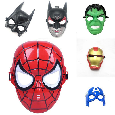 蜘蛛俠鋼鐵俠面具兒童半臉面具卡通復仇者聯盟美國隊長萬圣節道具