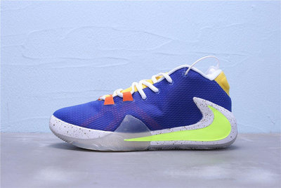 Nike Zoom Freak 1 EP 藍黃綠勾 字母哥 運動籃球鞋 潮流男鞋 BQ5423-149【ADIDAS x NIKE】