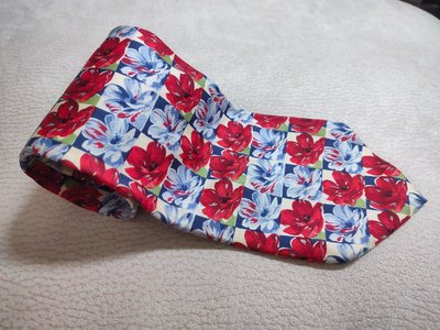 (近全新西裝配件)KENZO高田賢三花卉紋休閒款領帶（A881）