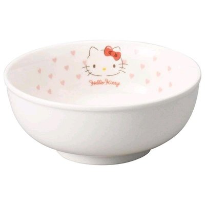 花見雜貨~日本製 全新正版 kitty 凱蒂貓 瓷器 陶瓷 飯碗 寬口碗 丼碗 粉色 蝴蝶結