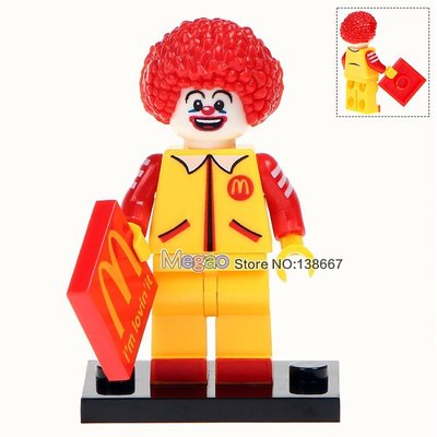 【積木班長】WM230 麥當勞叔叔 麥當勞 麥當當 抽抽樂 可愛 漢堡 人偶 /相容 樂高 LEGO 積木