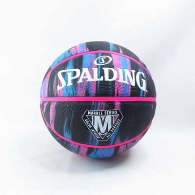 SPALDING 斯伯丁 籃球 SP 大理石系列 SPA84400 黑×粉紅×藍 橡膠 7號【iSport愛運動】