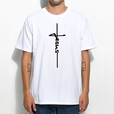 Jesus Cross Christ 短袖T恤 9色 耶穌草寫基督十字架 天主聖母英文字印花潮T