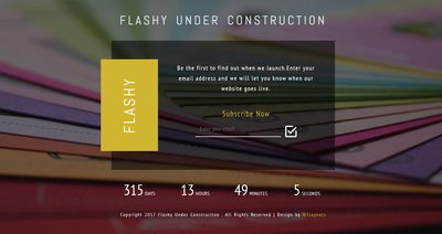 FLASHY UNDER CONSTRUCTION 響應式網頁模板、HTML5+CSS3、網頁特效 #07100