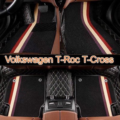 [酷奔車品](現貨）適用福斯 Volkswagen T-Roc T-Cross 層全包圍皮革腳墊 汽車腳踏墊
