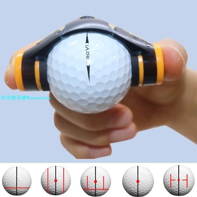 韓國原裝進口高爾夫球畫線器360度旋轉黑紅兩色劃線筆推桿輔助線
