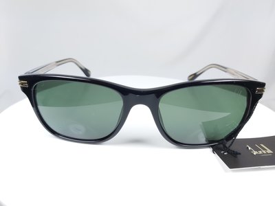 『逢甲眼鏡』dunhill 全新正品 太陽眼鏡 亮面黑粗框 墨綠色鏡面 內側質感金邊【SDH003 0700】