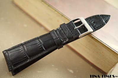TINA TIMES~追求原廠的新思維_GISELLE鱷魚紋小牛皮縮腰錶帶 前厚尾縮薄適用彈簧扣