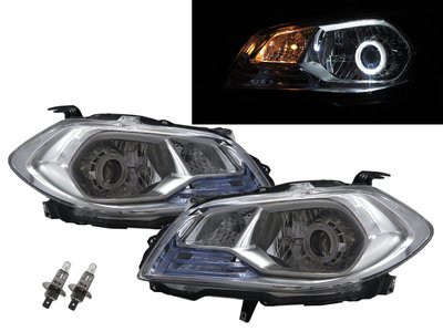 卡嗶車燈 SUZUKI 鈴木 SX4 S-Cross 13-16  光導LED天使眼光圈魚眼 大燈 電鍍