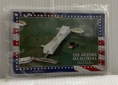 龍廬-自藏出清~USS Arizona Memorial美國海軍亞利桑那號戰艦紀念館圖案磁鐵貼/只有1個