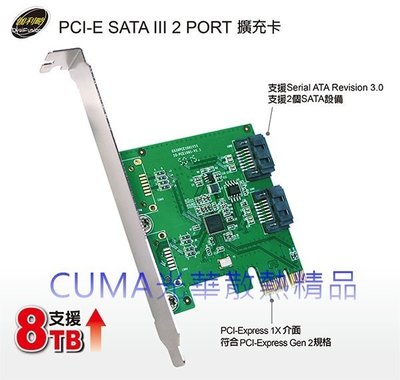 光華CUMA散熱精品*伽利略 PES320A PCI-E 擴充 SATA III x2 PORT 擴充卡~現貨