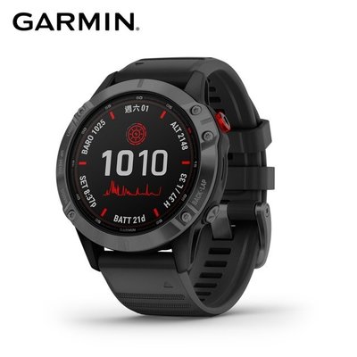 分期零利率 GARMIN Fenix 6 Pro 進階太陽能 (贈鋼化玻璃保貼+不鏽鋼錶帶或皮錶帶) 血氧