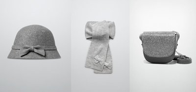 (((出清!!))) 二手 ~ 西班牙 ZARA 格紋襯衫洋裝、胸花毛衣外套、英式羊毛帽、蝴蝶結圍巾
